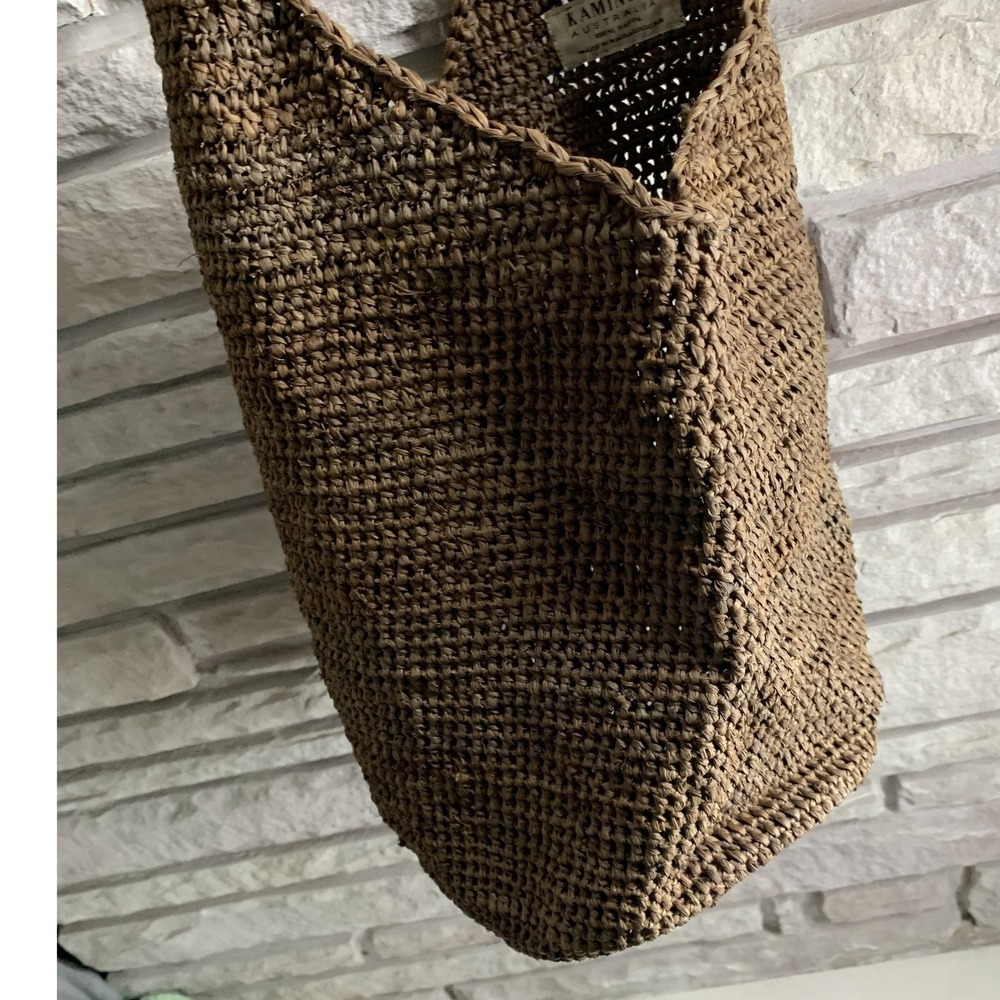 Helen Kaminski Australia Raffia Crochet Hobo Bag Brown Shoulder Tote Handbag - Picture 11 of 11